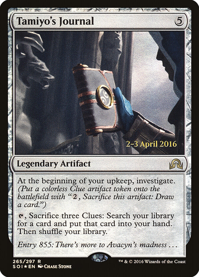 Tamiyo's Journal (Prerelease) (Shadows over Innistrad) - (Foil): Shadows over Innistrad Promos
