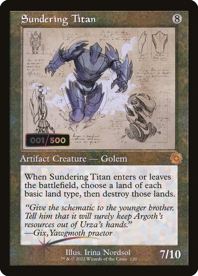 Sundering Titan (#120) (Retro Frame) - (Foil): The Brothers' War Retro Artifacts