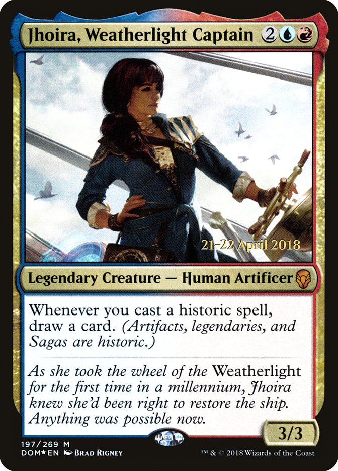Jhoira, Weatherlight Captain (Prerelease) (Dominaria) - (Foil): Dominaria Promos