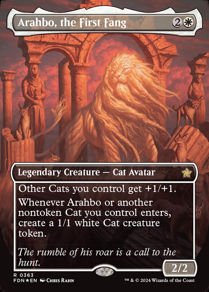 Arahbo, the First Fang (Borderless) (Mana Foil) - (Foil): Foundations