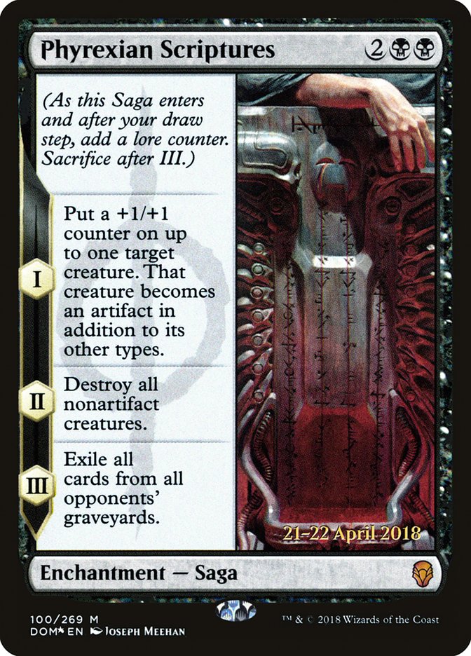 Phyrexian Scriptures (Prerelease) (Dominaria) - (Foil): Dominaria Promos