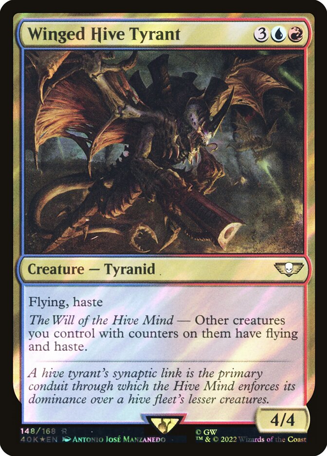 Winged Hive Tyrant (Surge Foil) - (Foil): Warhammer 40,000 Commander