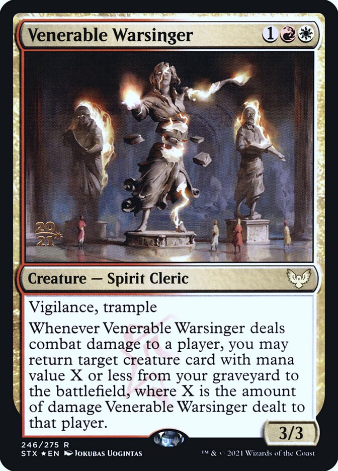 Venerable Warsinger (Prerelease) (Strixhaven: School of Mages) - (Foil): Strixhaven: School of Mages Promos