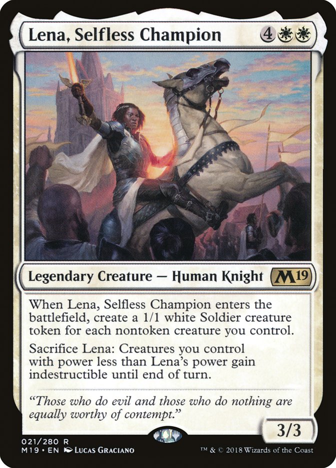 Lena, Selfless Champion - (Foil): Core Set 2019