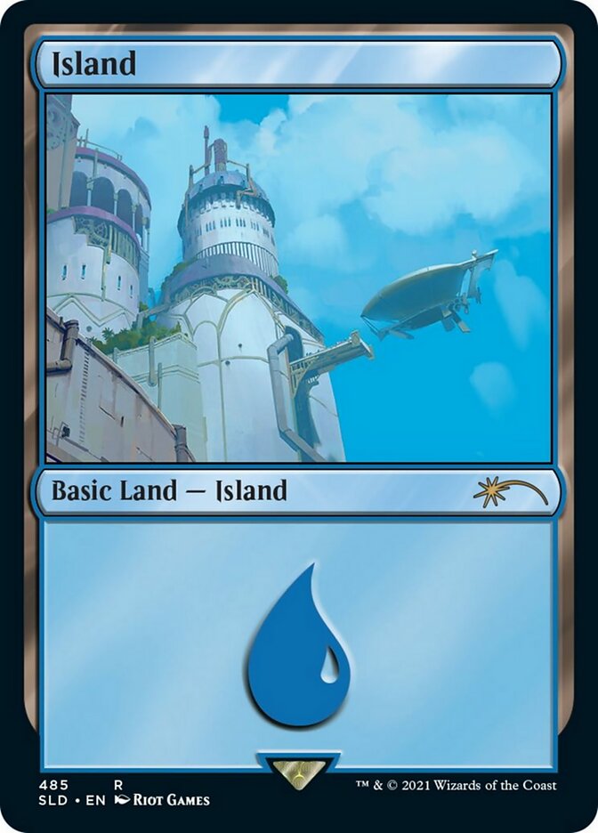 Island (Arcane) (Secret Lair) (#485) - (Foil): Secret Lair Drop