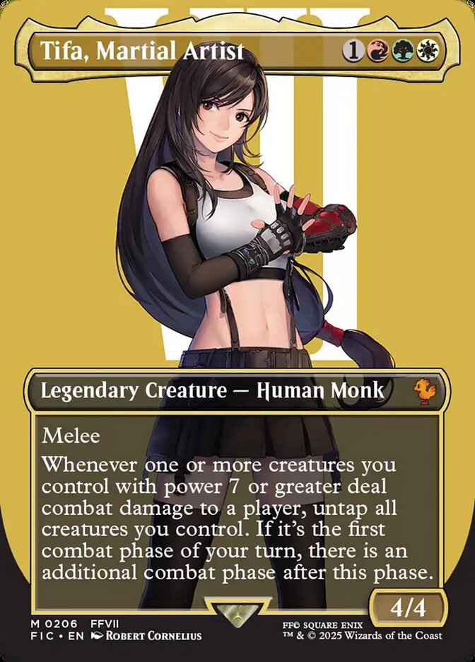 Tifa, Martial Artist (#206) (Borderless) - (Foil): Final Fantasy Commander