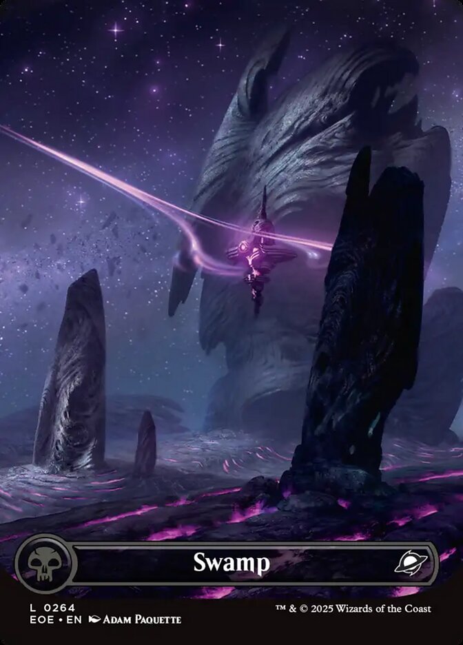 Swamp (#264) (Borderless) - (Foil): Edge of Eternities