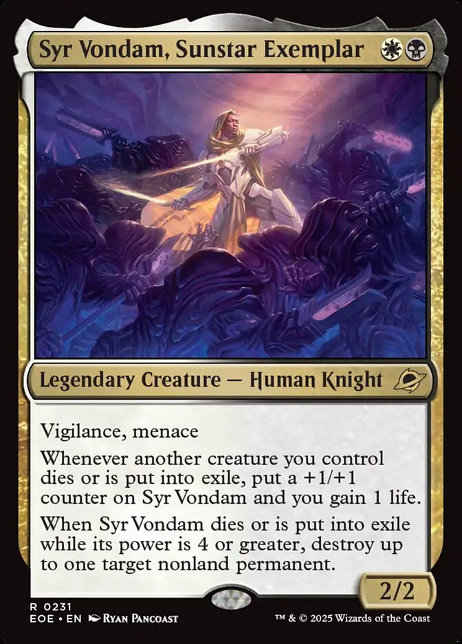 Syr Vondam, Sunstar Exemplar: Edge of Eternities