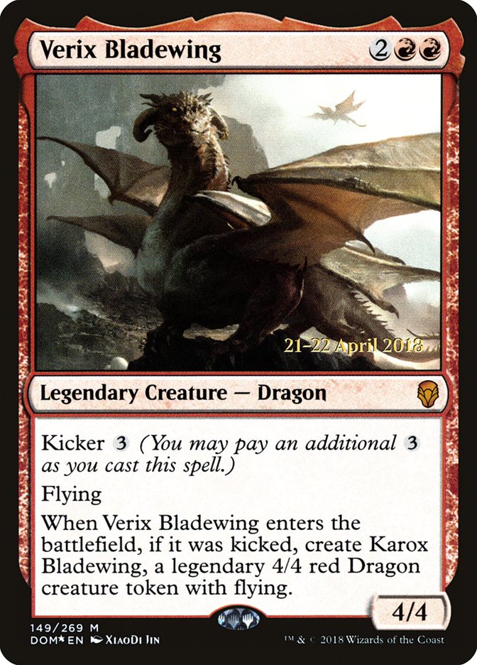 Verix Bladewing (Prerelease) (Dominaria) - (Foil): Dominaria Promos