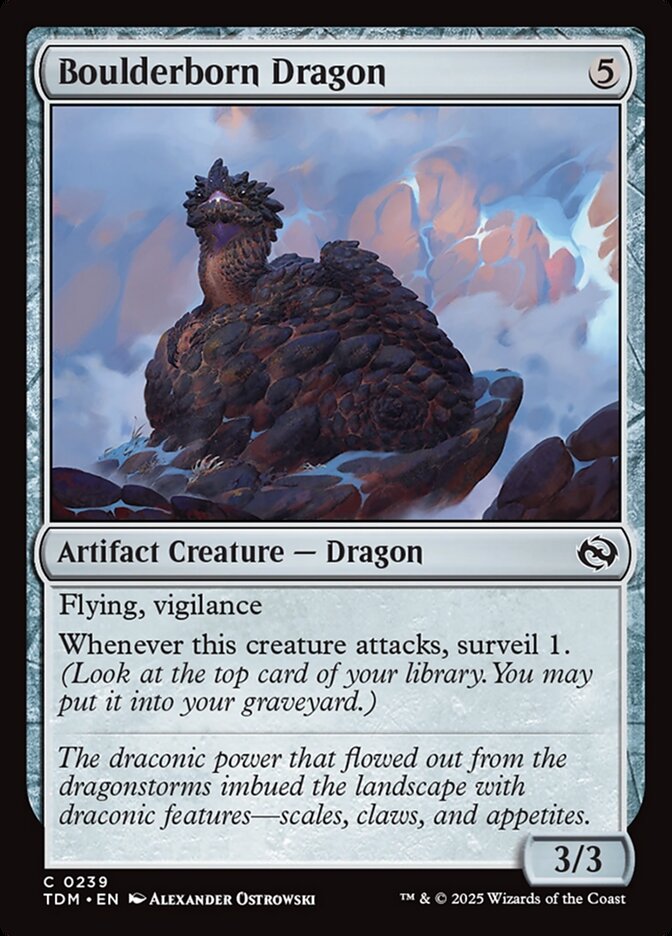 Boulderborn Dragon - (Foil): Tarkir: Dragonstorm