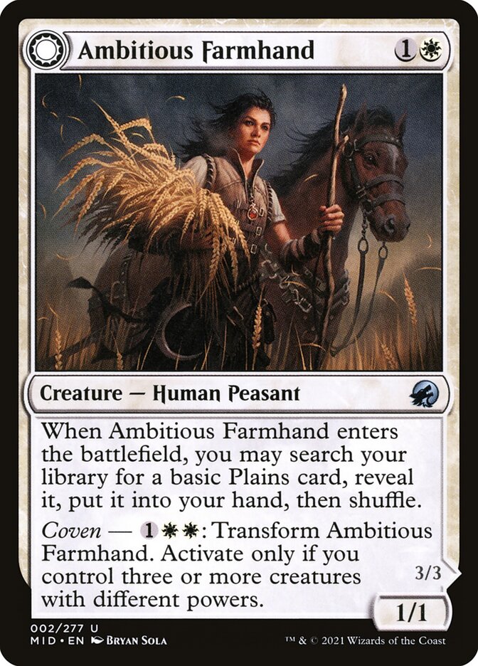 Ambitious Farmhand // Seasoned Cathar: Innistrad: Midnight Hunt