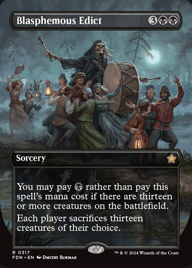 Blasphemous Edict (Borderless) - (Foil): Foundations