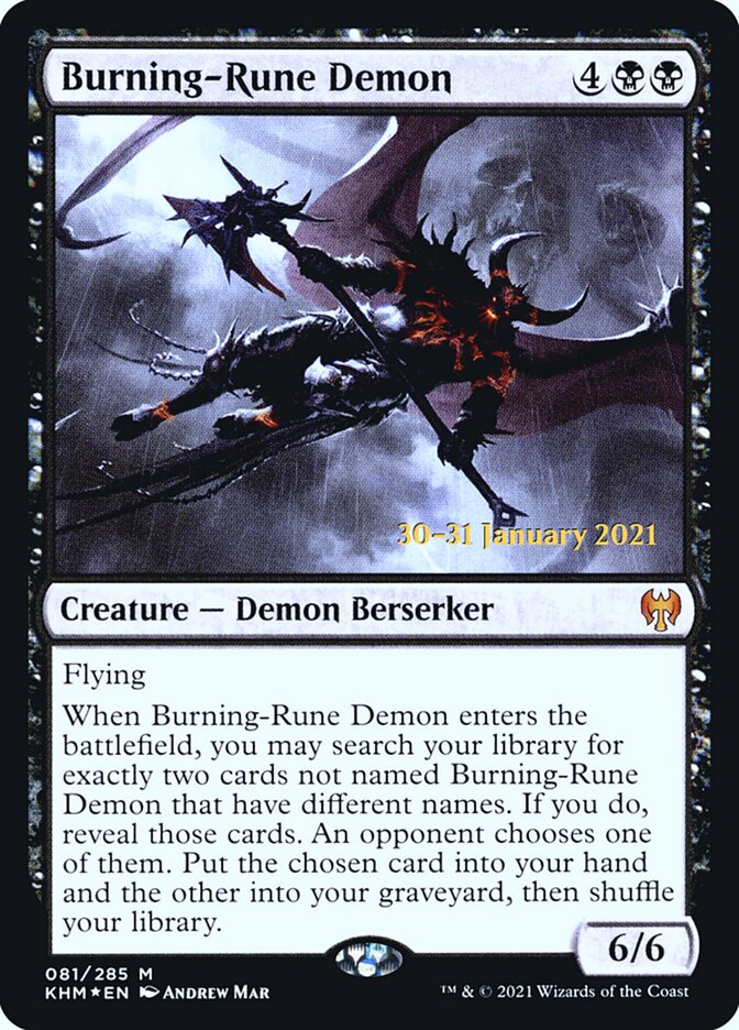 Burning-Rune Demon - (Foil): Kaldheim Promos