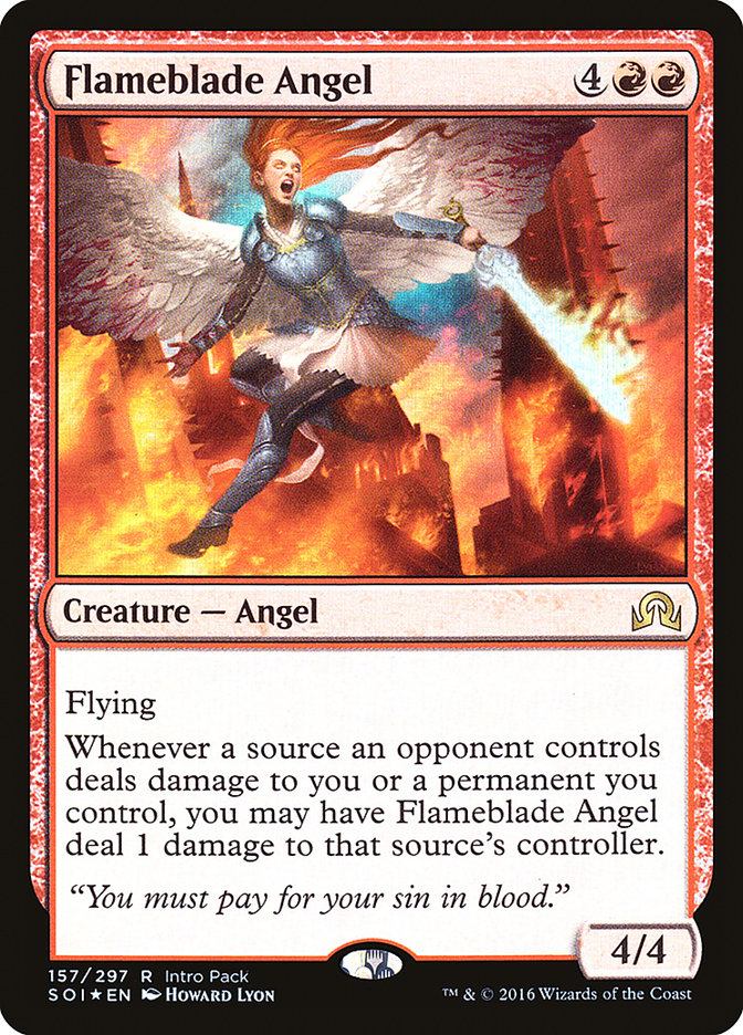 Flameblade Angel (Intro Pack) - (Foil): Shadows over Innistrad Promos