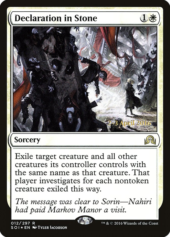 Declaration in Stone - (Foil): Shadows over Innistrad Promos