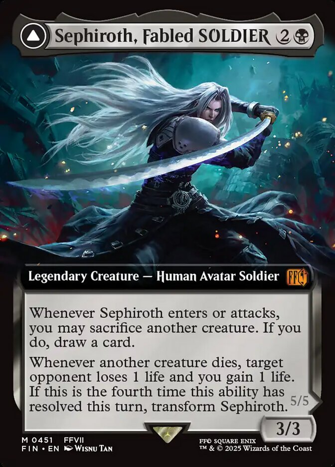 Sephiroth, Fabled SOLDIER // Sephiroth, One-Winged Angel (#451) (Extended Art): Final Fantasy