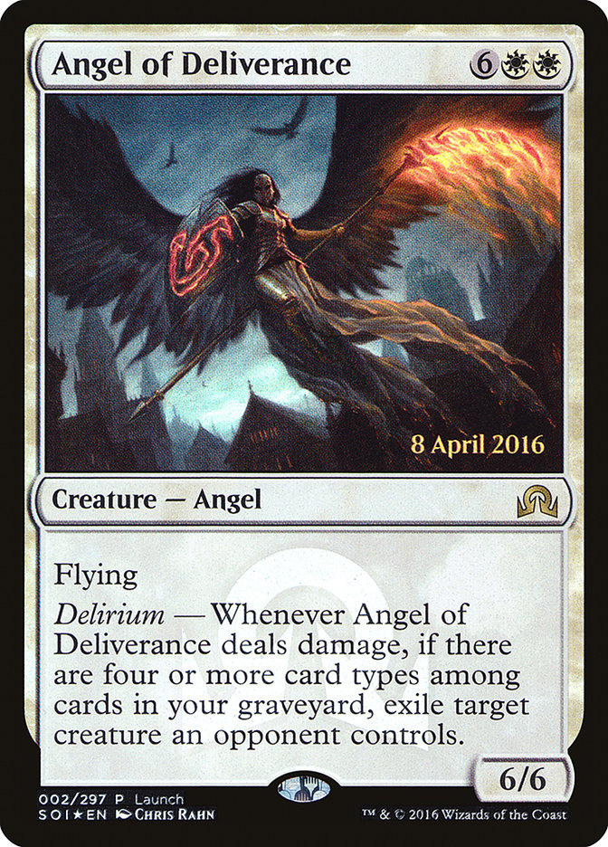 Angel of Deliverance (Launch) - (Foil): Shadows over Innistrad Promos