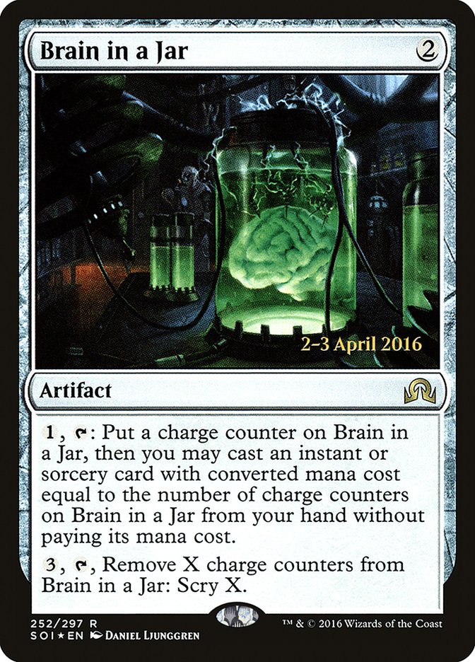 Brain in a Jar (Prerelease) (Shadows over Innistrad) - (Foil): Shadows over Innistrad Promos