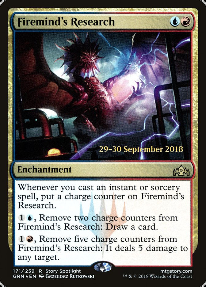 Firemind's Research (Prerelease) (Guilds of Ravnica) - (Foil): Guilds of Ravnica Promos
