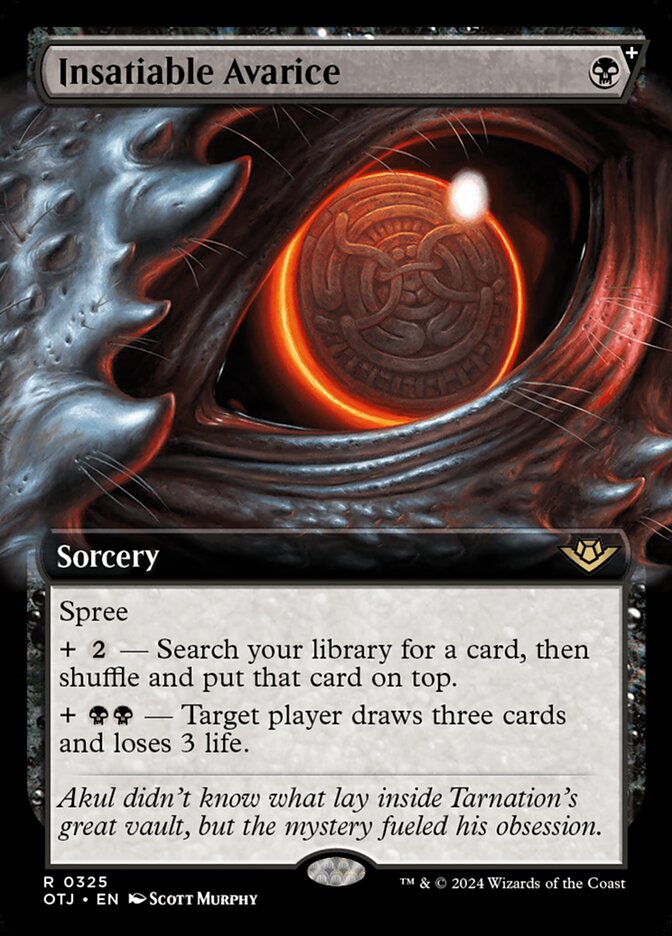 Insatiable Avarice (Extended Art) - (Foil): Outlaws of Thunder Junction