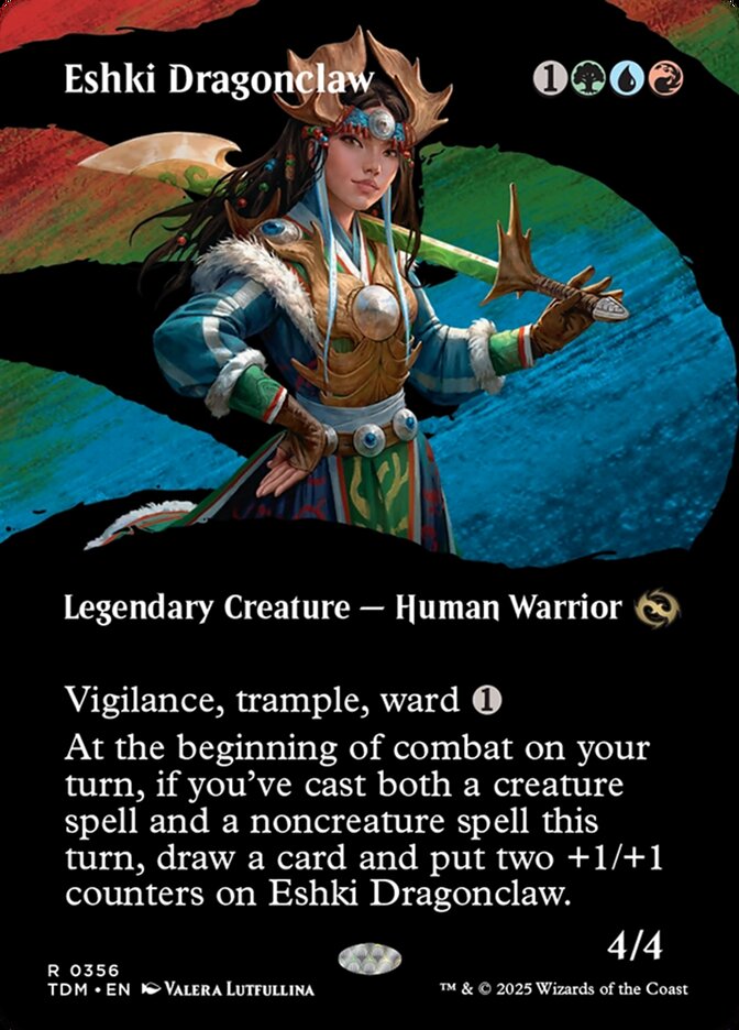 Eshki Dragonclaw (Borderless) - (Foil): Tarkir: Dragonstorm
