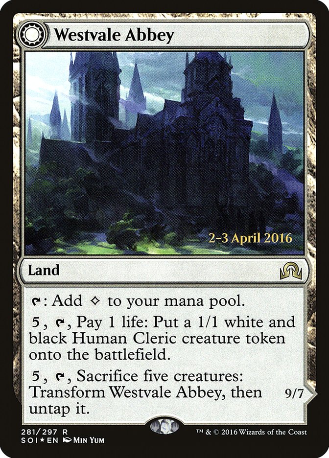 Westvale Abbey // Ormendahl, Profane Prince (Prerelease) (Shadows over Innistrad) - (Foil): Shadows over Innistrad Promos