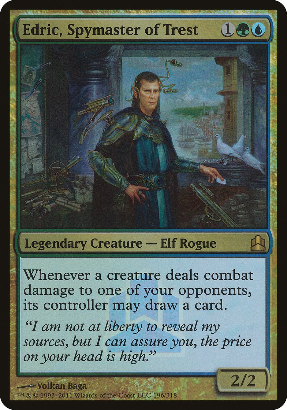 Edric, Spymaster of Trest - (Foil): Commander 2011 Launch Party
