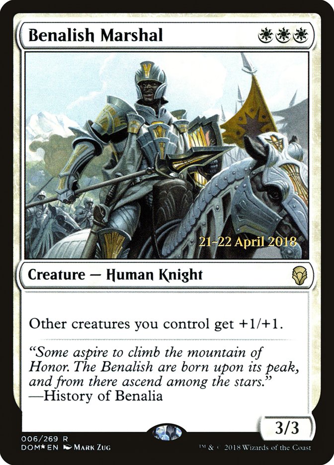 Benalish Marshal (Prerelease) (Dominaria) - (Foil): Dominaria Promos