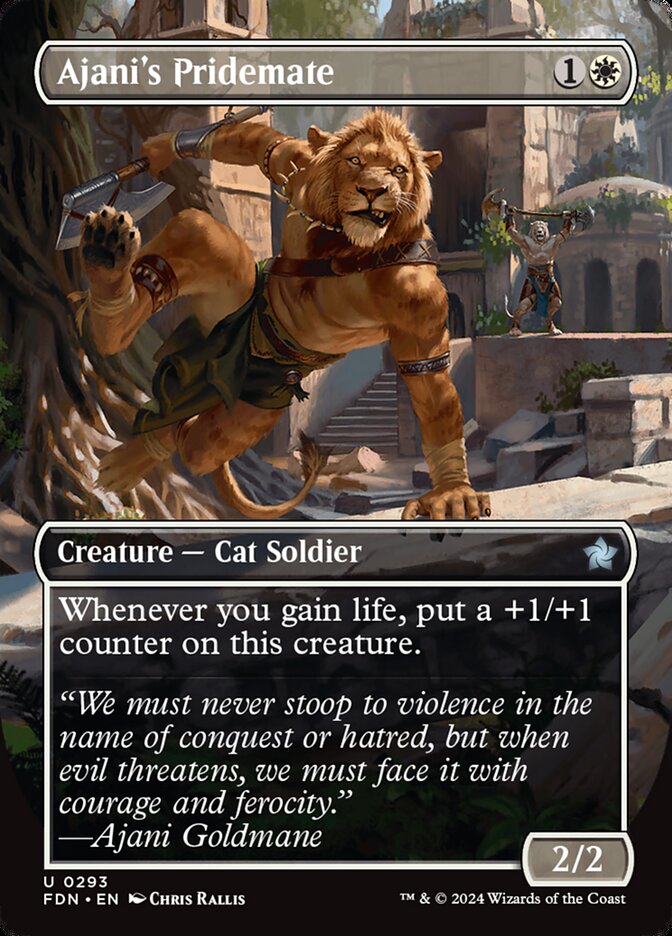 Ajani's Pridemate (Borderless) - (Foil): Foundations