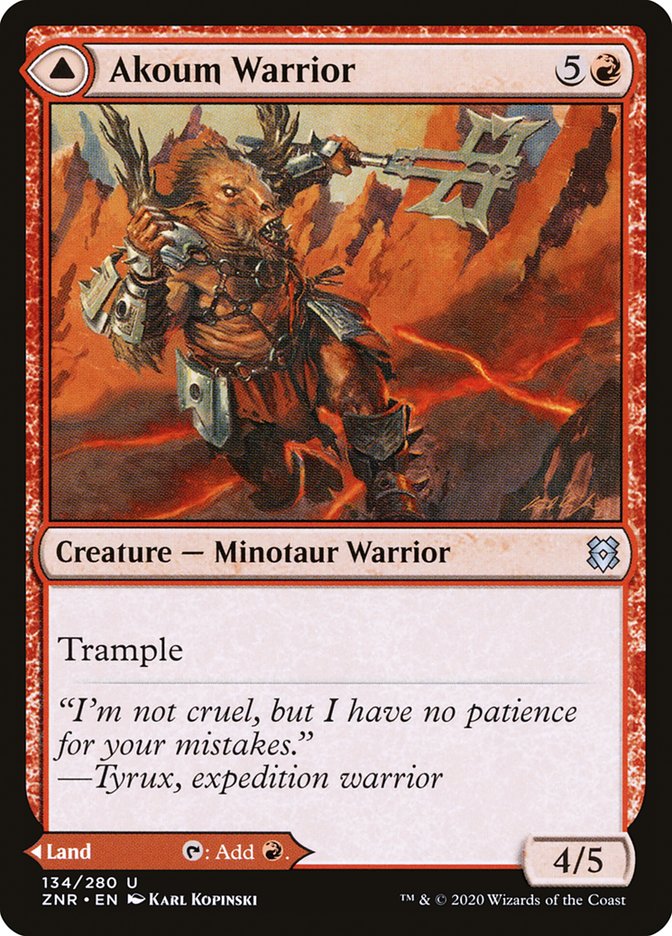 Akoum Warrior // Akoum Teeth: Zendikar Rising