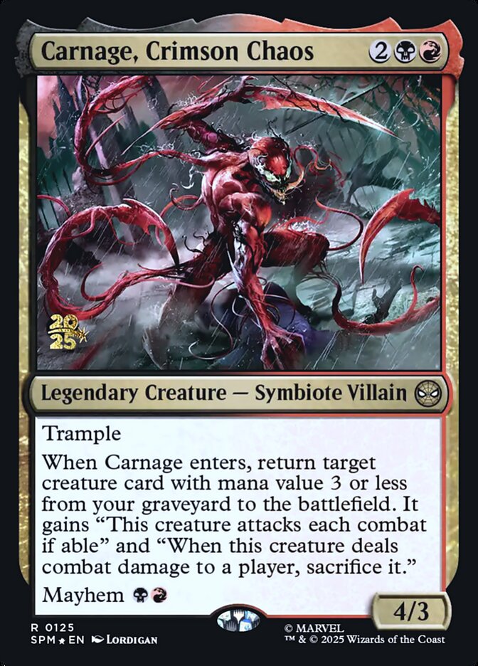 Carnage, Crimson Chaos (Prerelease) (Marvel's Spider-Man) - (Foil): Marvel's Spider-Man Promos