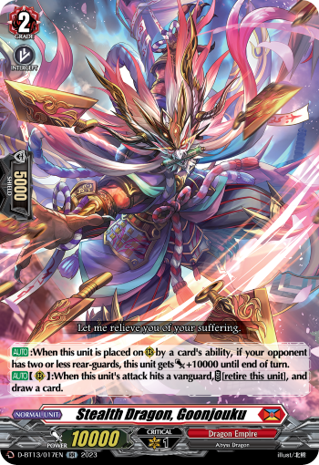 Stealth Dragon, Goonjouku: D Booster Set 13: Flight of Chakrabarthi