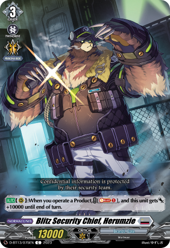 Blitz Security Chief, Herumzie: D Booster Set 13: Flight of Chakrabarthi