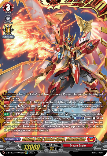 Blazing Holy Sword Equip, Stravairina: D Booster Set 13: Flight of Chakrabarthi