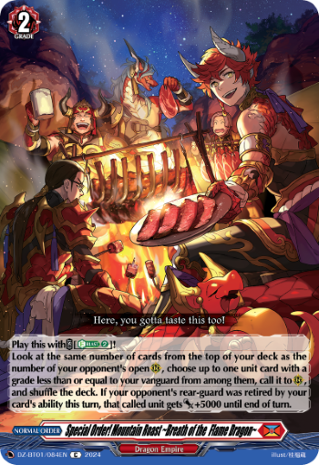 Special Order! Mountain Roast ~Breath of the Flame Dragon~: DZ Booster Set 01: Fated Clash