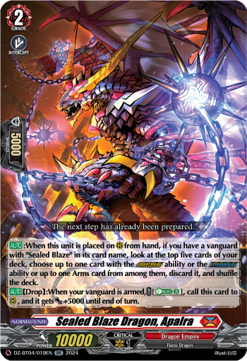 Sealed Blaze Dragon, Apalra: DZ Booster Set 04: Destined Showdown