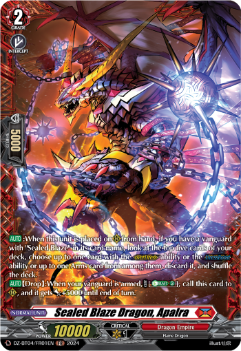 Sealed Blaze Dragon, Apalra: DZ Booster Set 04: Destined Showdown