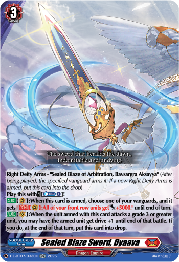 Sealed Blaze Sword, Dyaava : DZ Booster Set 07: Moon Fangs & Cerulean Blaze