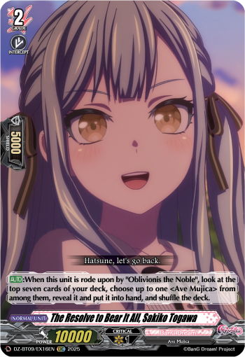 The Resolve to Bear It All, Sakiko Togawa: DZ Booster Set 09: Super Brave Detonation