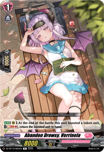 Abandon Drowsy, Verrinela: DZ Booster Set 10: Dragonsoul Resonance