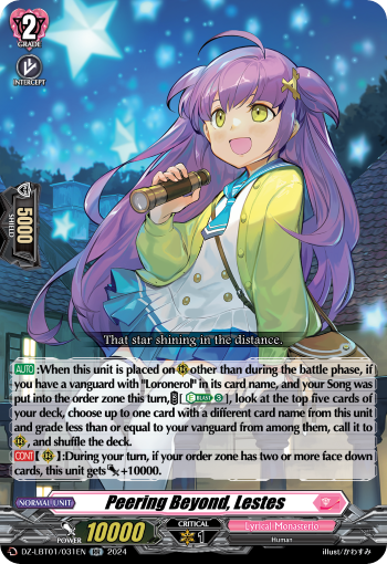 Peering Beyond, Lestes: DZ Lyrical Booster: Lyrical Monasterio Sparkling Stars!