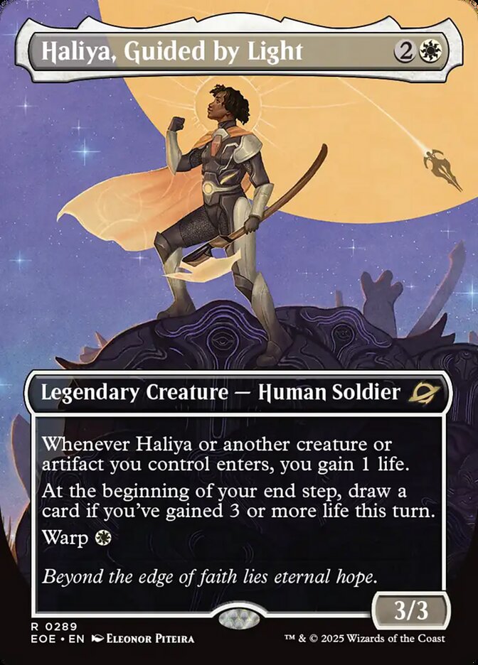 Haliya, Guided by Light (Borderless) - (Foil): Edge of Eternities