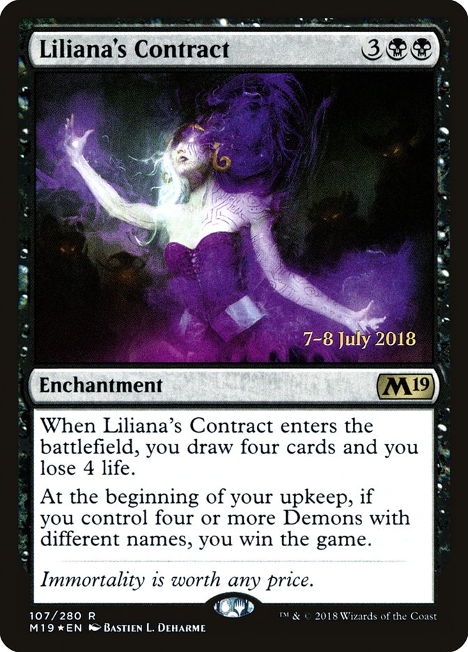 Liliana's Contract (Prerelease) (Core Set 2019) - (Foil): Core Set 2019 Promos
