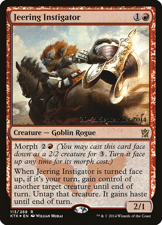 Jeering Instigator (Prerelease) (Khans of Tarkir) - (Foil): Khans of Tarkir Promos