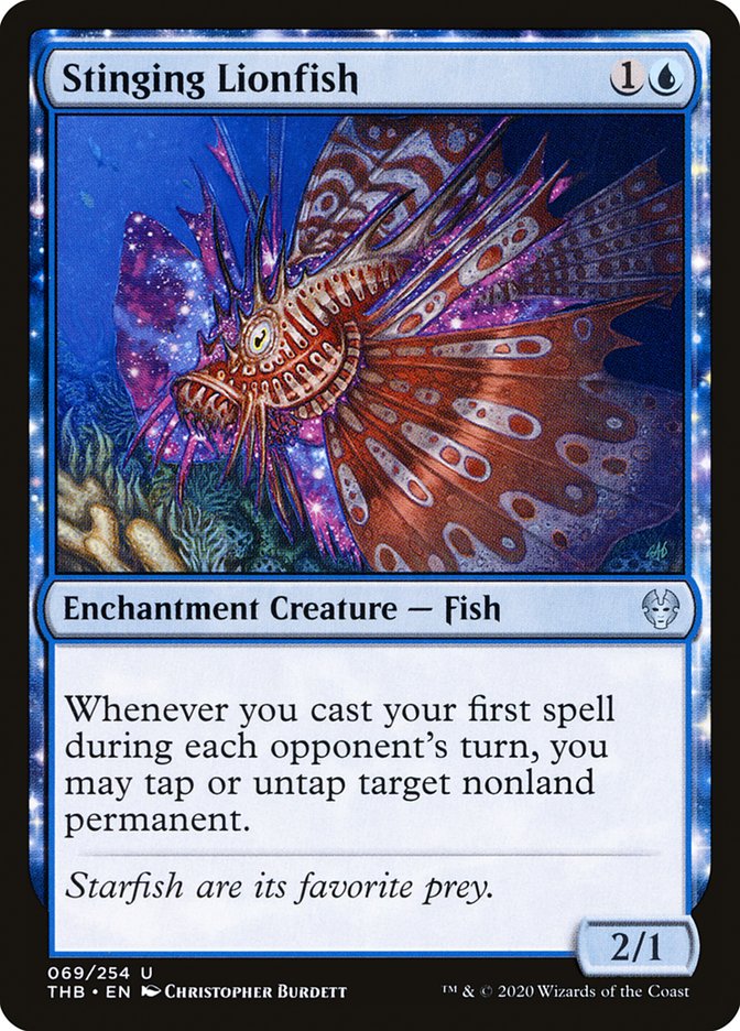 Stinging Lionfish - (Foil): Theros Beyond Death