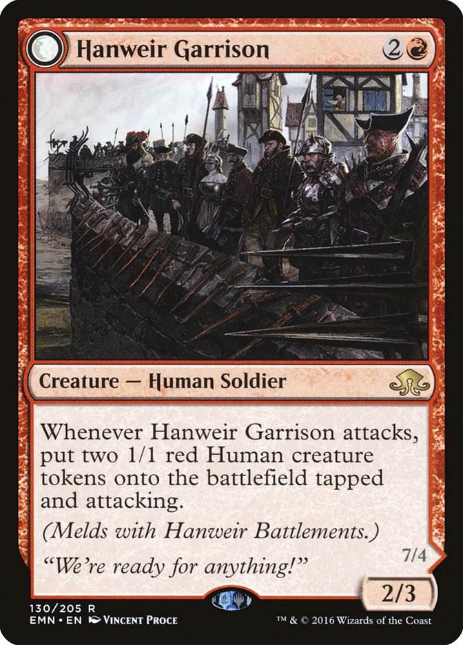 Hanweir Garrison // Hanweir, the Writhing Township - (Foil): Eldritch Moon