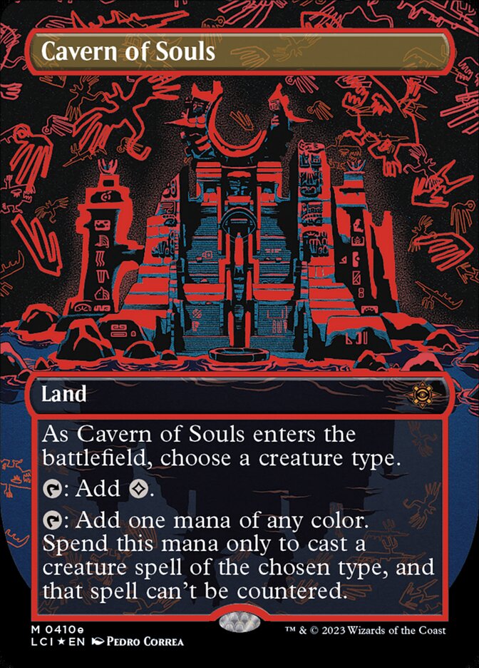 Cavern of Souls (Borderless) (Neon Ink Red) - (Foil): Lost Caverns of Ixalan