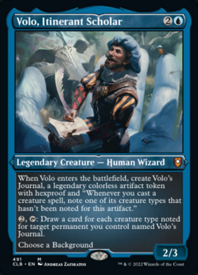 Volo, Itinerant Scholar (Foil Etched) - (Foil): Commander Legends: Battle for Baldur's Gate