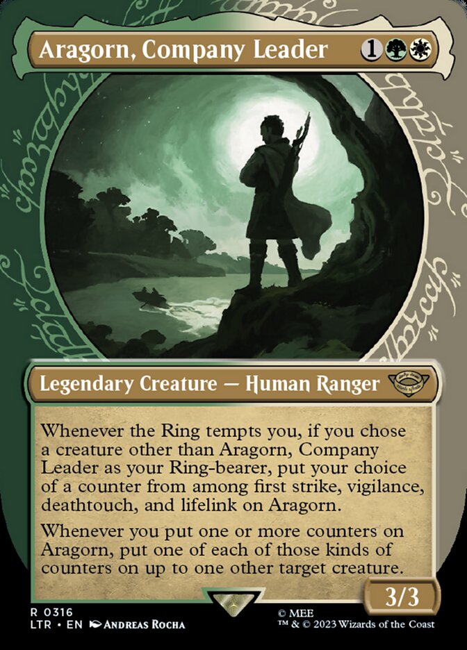 Aragorn, Company Leader (Borderless) (Showcase) - (Foil): The Lord of the Rings: Tales of Middle-earth