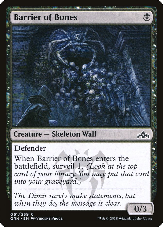 Barrier of Bones - (Foil): Guilds of Ravnica